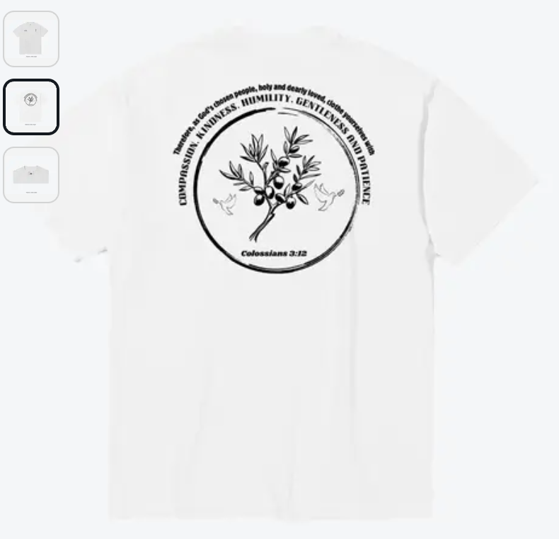 Colossians 3:12 White Tee - DP #001