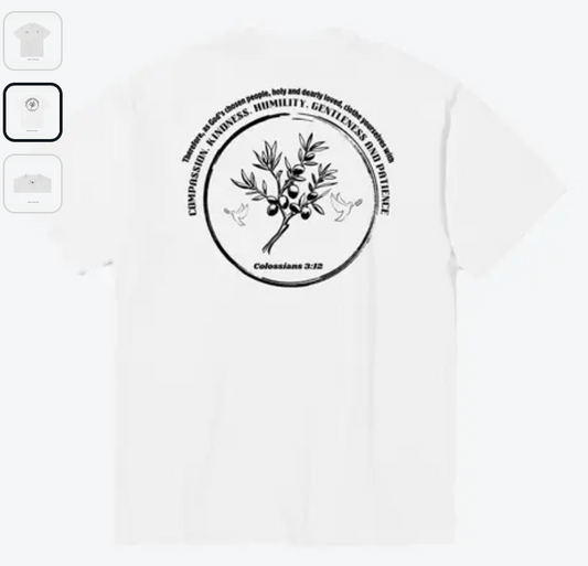 Colossians 3:12 White Tee - DP #001